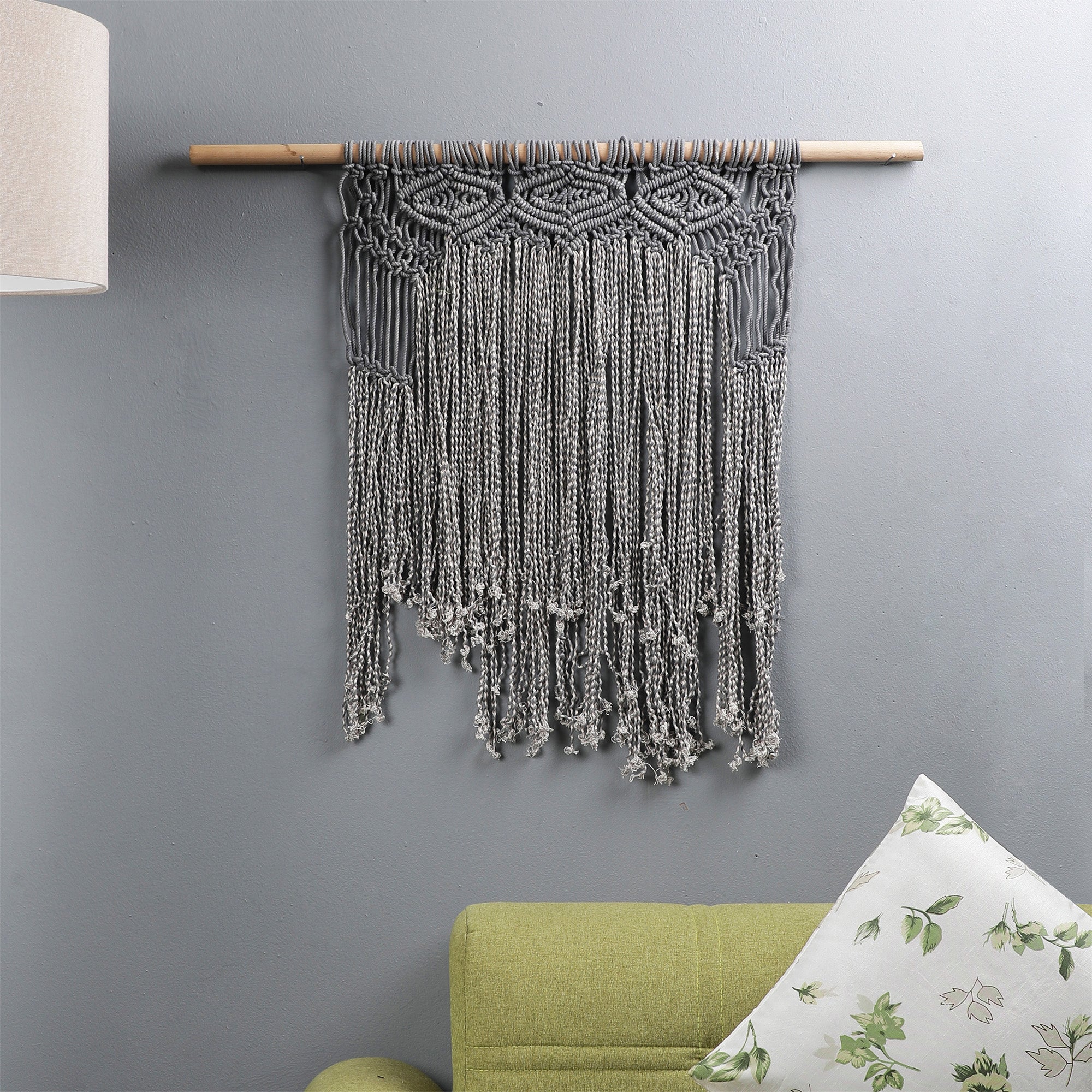 Grey Bohemian Macrame Wall Hanging