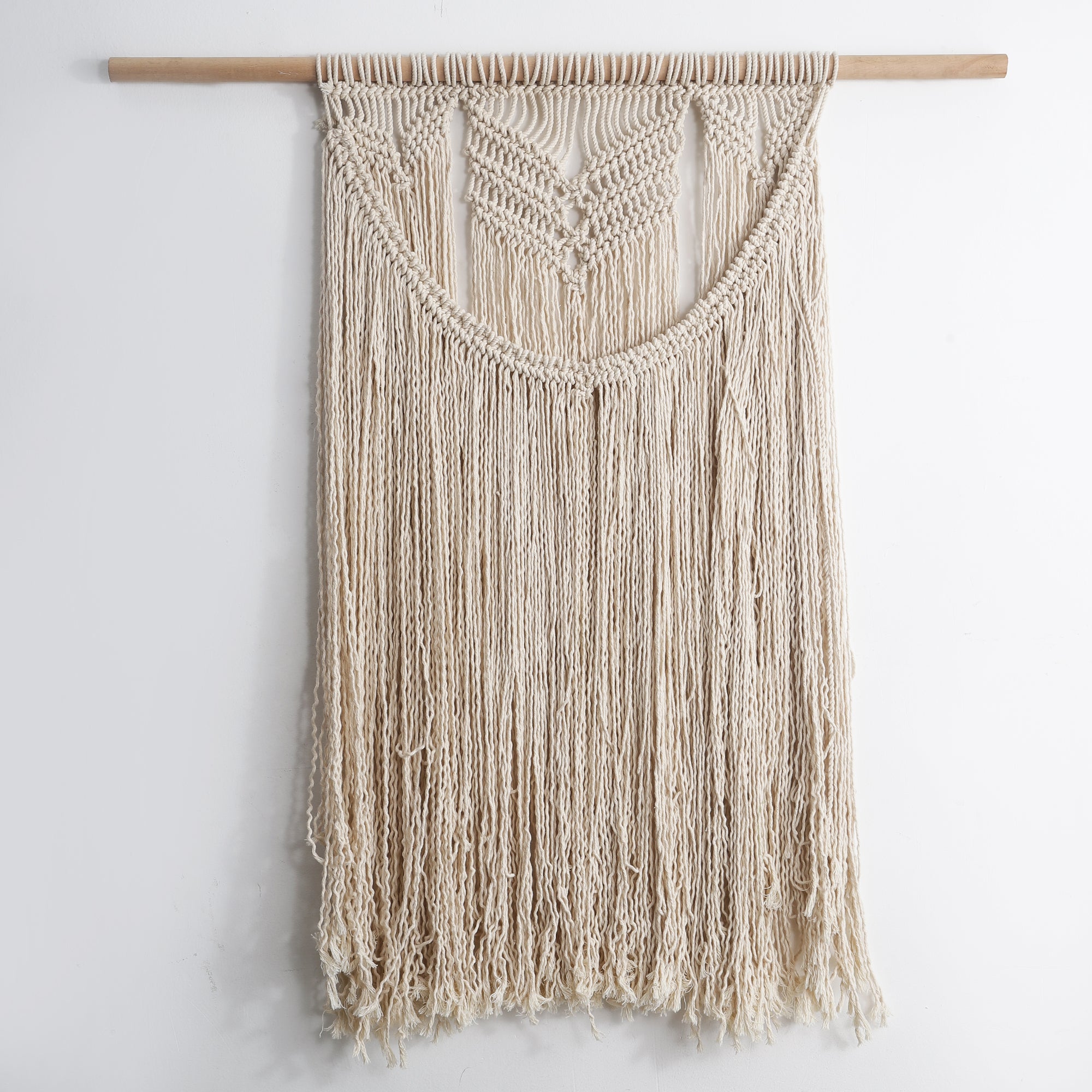 Off White Boho Handcrafted Macrame Tapestry