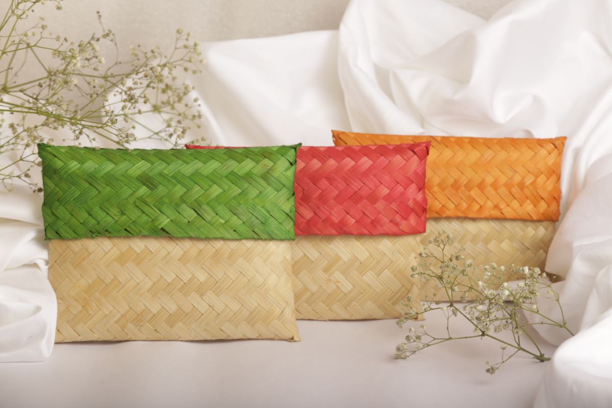Bamboo Handmade Stationary/Gift Pouch Multipurpose (Set Of 3)