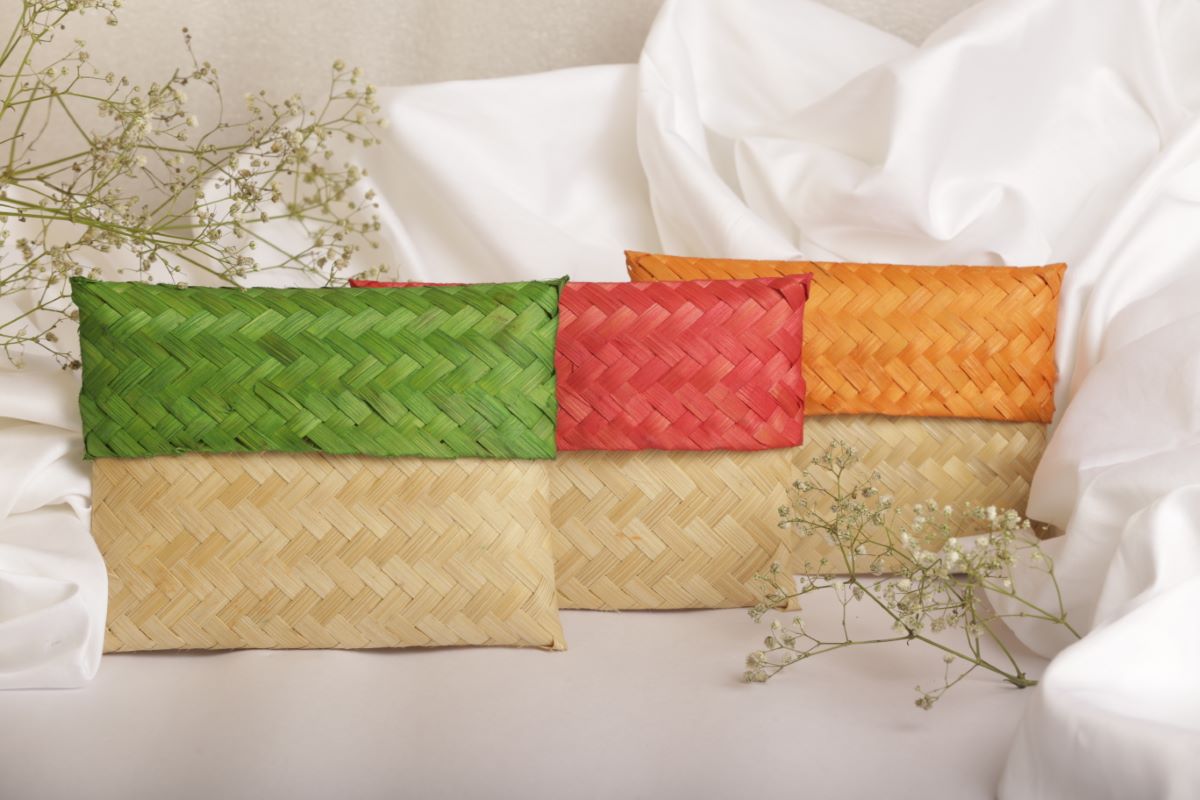 Bamboo Handmade Stationary/Gift Pouch Multipurpose (Set Of 3)