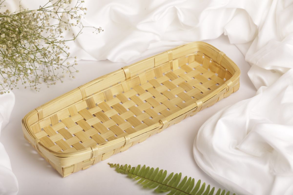 Bamboo Handmade Multipurpose Square Tray/Basket