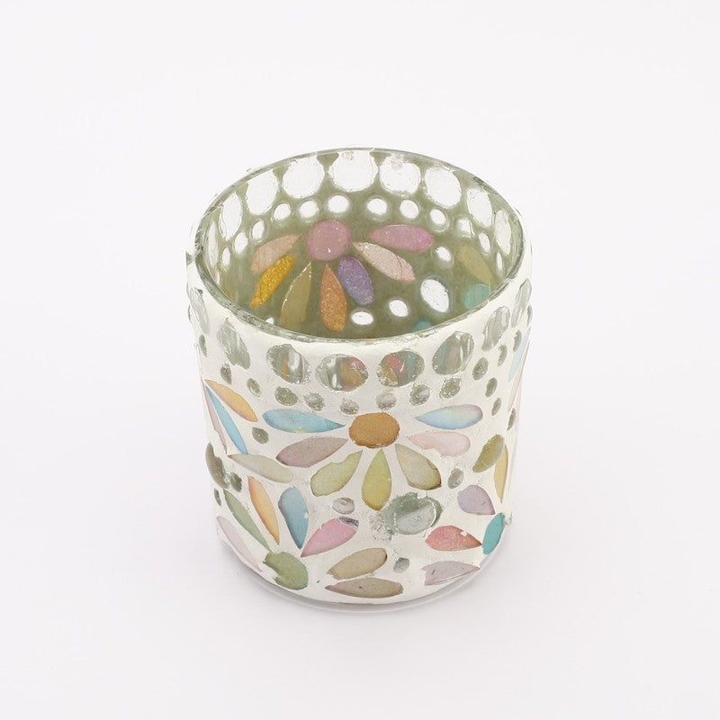 Multi Color Mirror Glass Tealight Votive (Pack of 4)