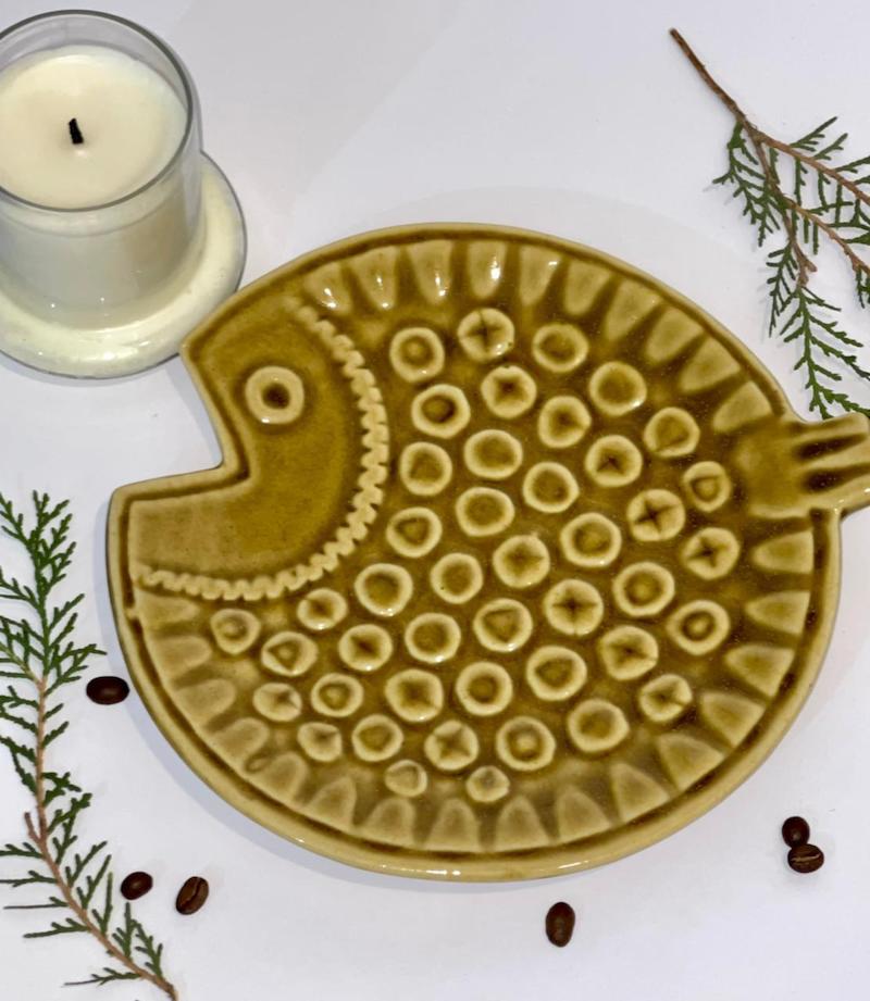 Mustard Puffer Fish Serving Platter