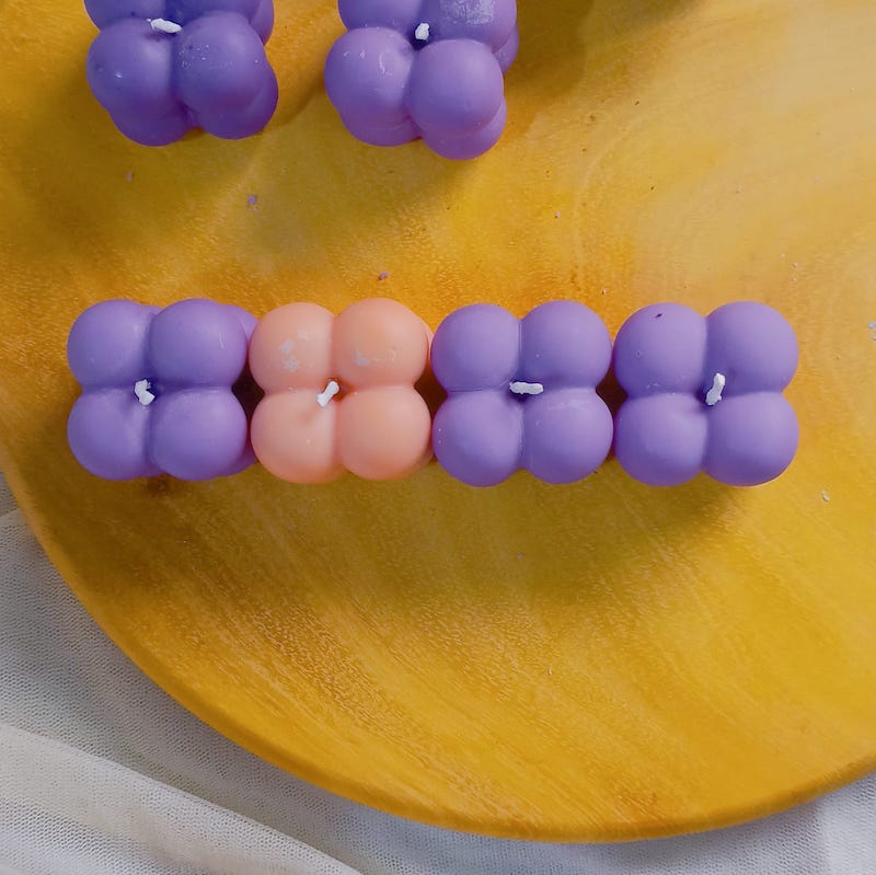 Mini Coloured Bubble Candles (Pack of 4 / 8)