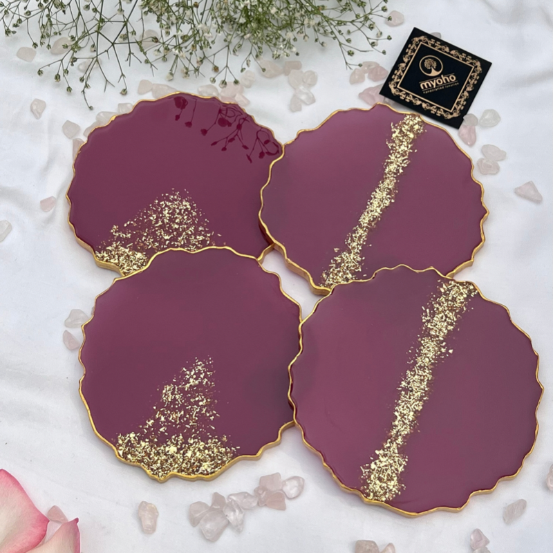 Claret Resin Coasters (Set of 2 / Set of 4)