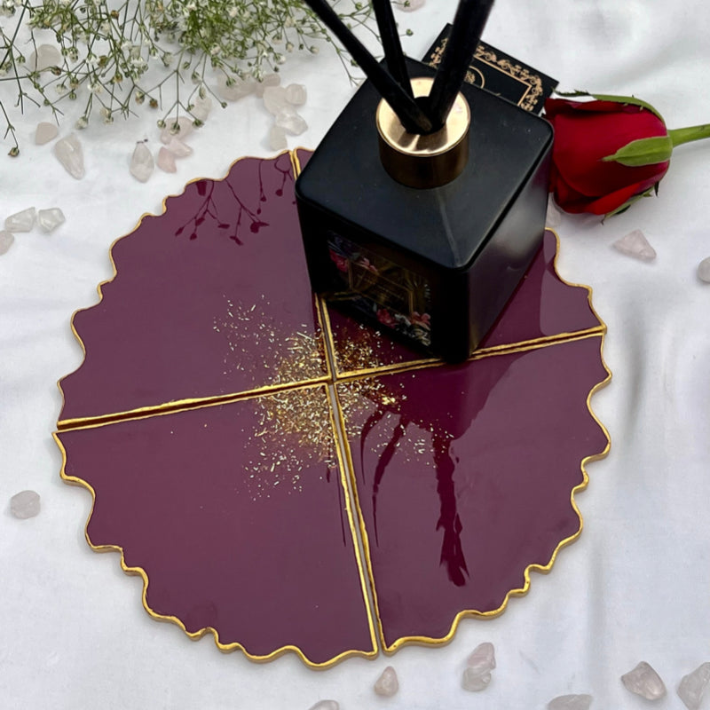Claret Triangle Resin Coasters (Set of 4)