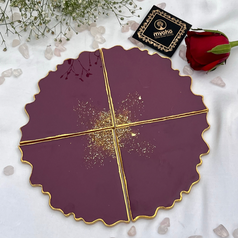 Claret Triangle Resin Coasters (Set of 4)