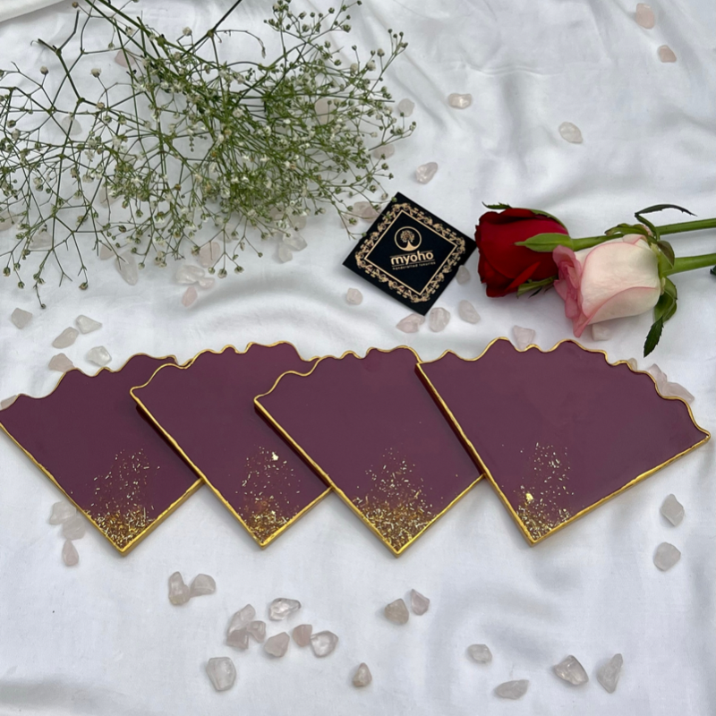 Claret Triangle Resin Coasters (Set of 4)