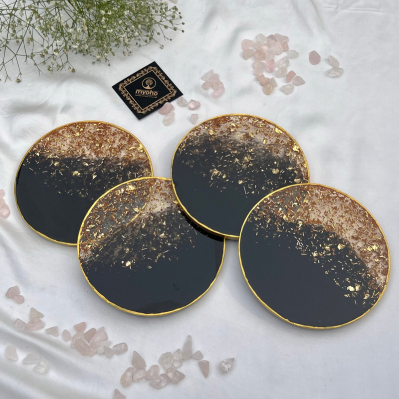Black Beauty Resin Coasters (Set of 2/4/6)