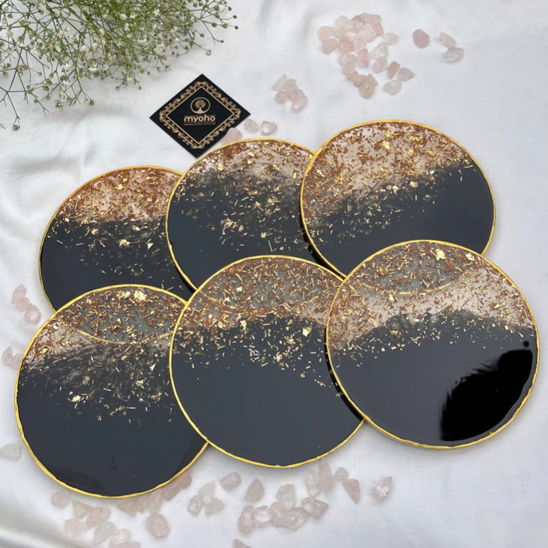 Black Beauty Resin Coasters (Set of 2/4/6)