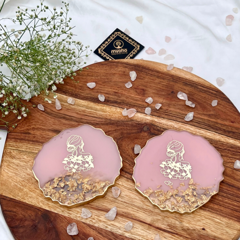 Butterfly Blush Resin Coasters (Set of 2)