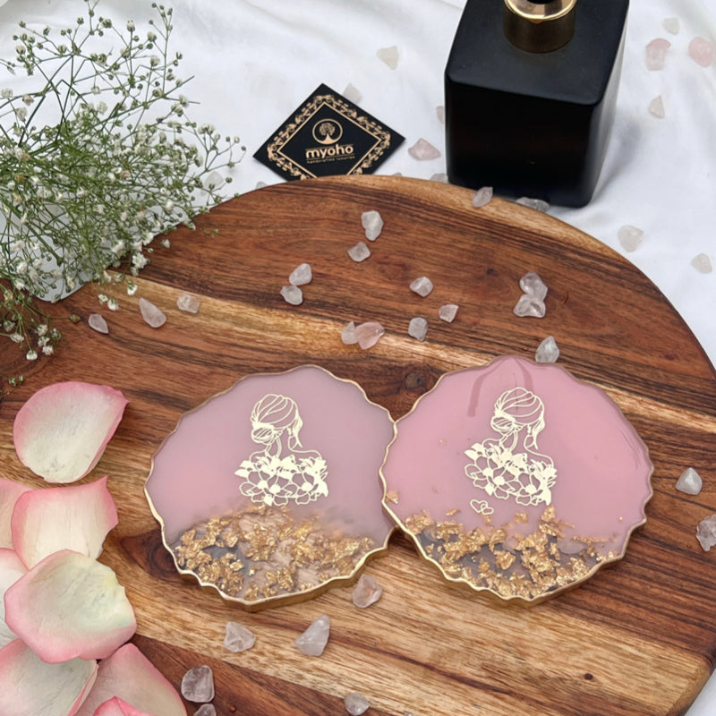 Butterfly Blush Resin Coasters (Set of 2)
