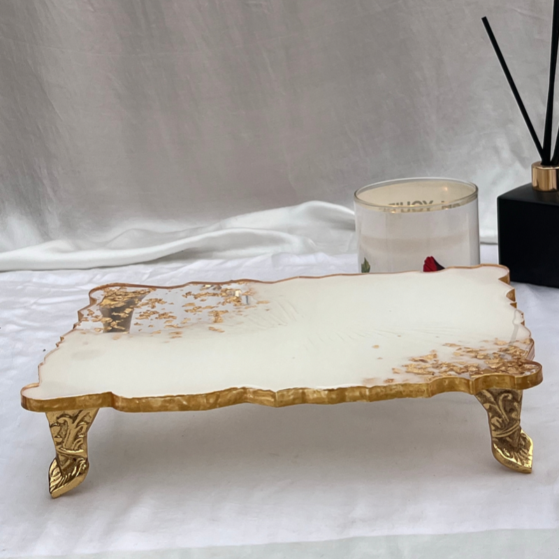 Champagne Crystals Resin Platter