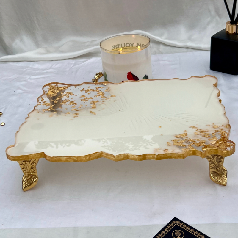 Champagne Crystals Resin Platter