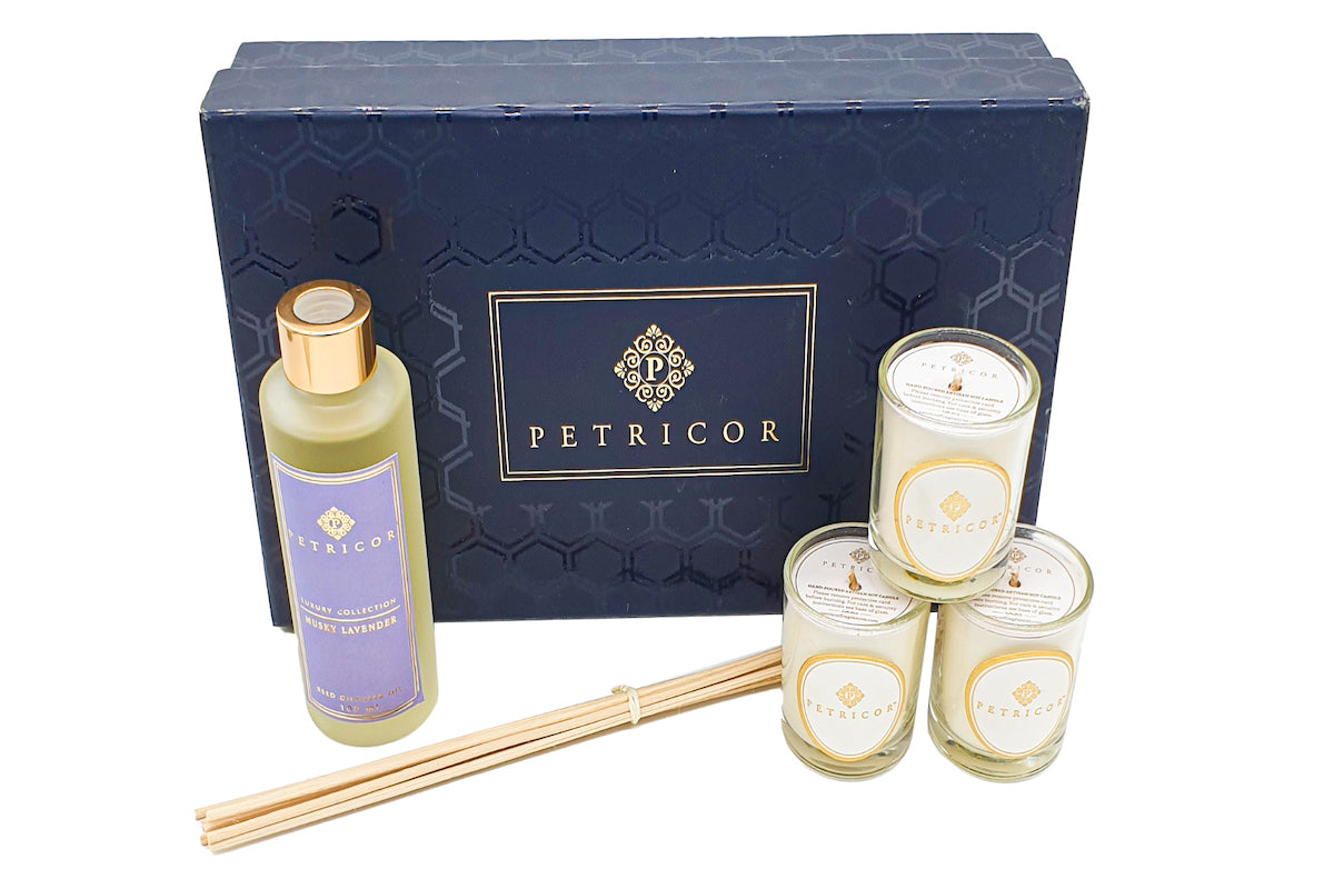 Musky Lavender Diffuser & Candles Gift Set (Luxury Collection)