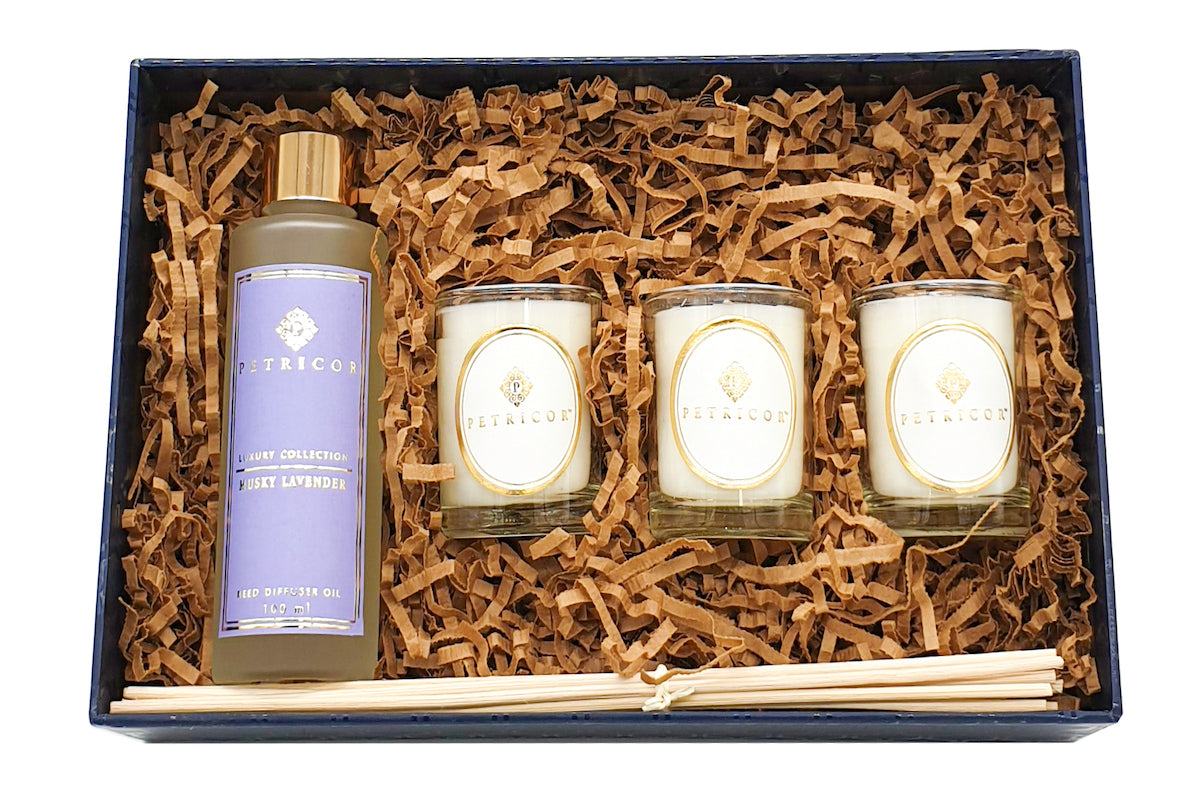 Musky Lavender Diffuser & Candles Gift Set (Luxury Collection)