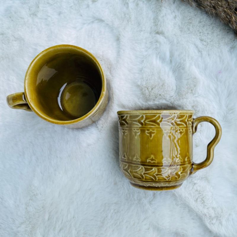 Mustard Lux Tea Cups (Set of 2)