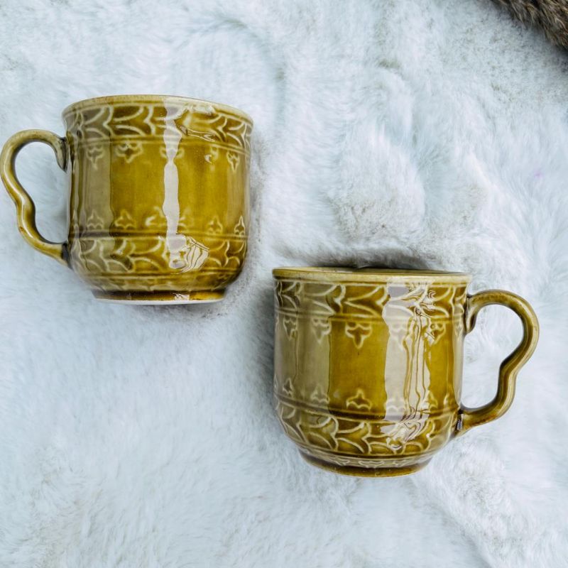 Mustard Lux Tea Cups (Set of 2)