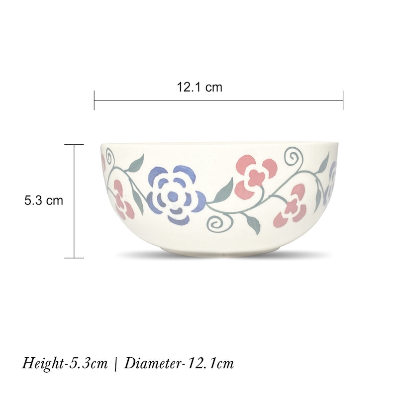 Neelkamal Pattern Ceramic White Bowls ( Set of 2 )