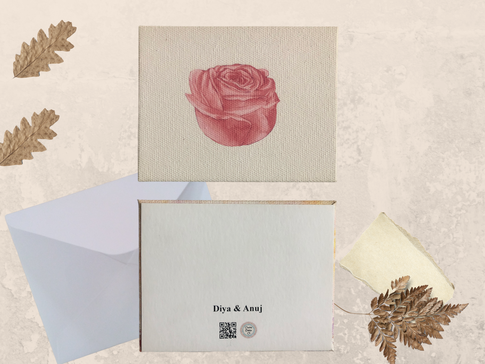 Hydra Rose Textured Note Cards (Pack of 6)