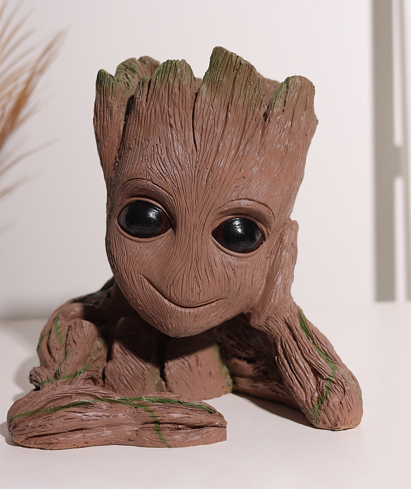 Wooden Look Flowerpot & Pen Container