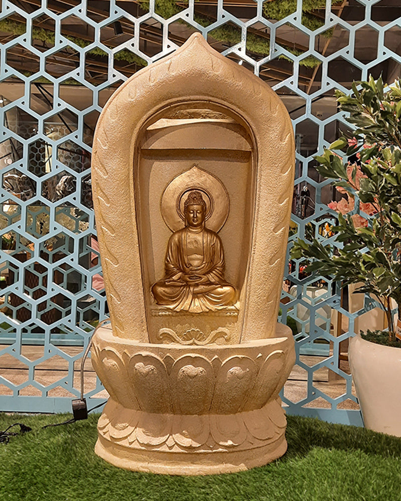 Gold Buddha Temple Water Fountain