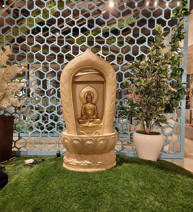 Gold Buddha Temple Water Fountain