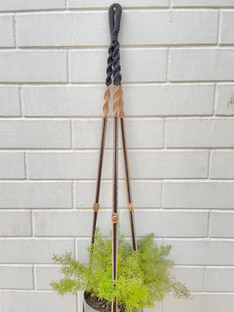 Black & Beige Handcrafted Macrame Hanger