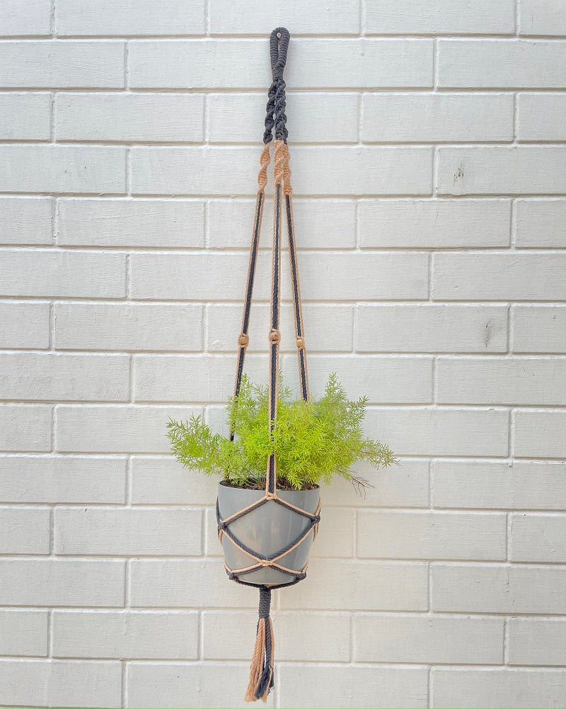Black & Beige Handcrafted Macrame Hanger