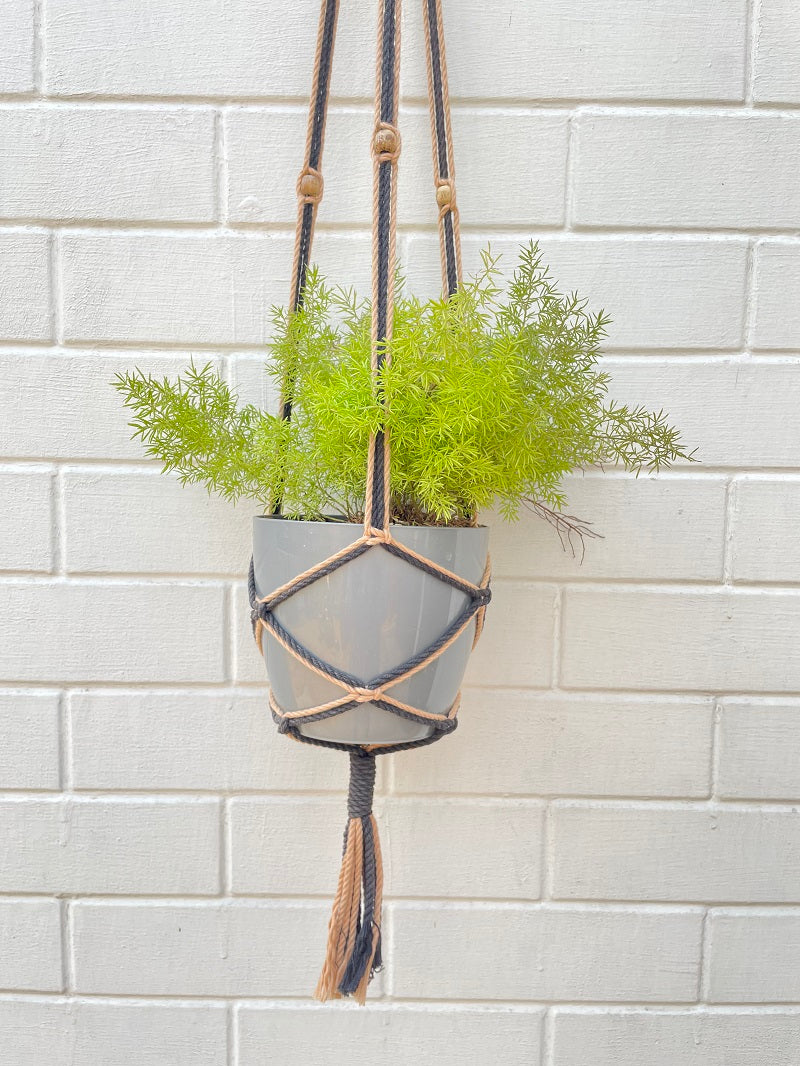 Black & Beige Handcrafted Macrame Hanger