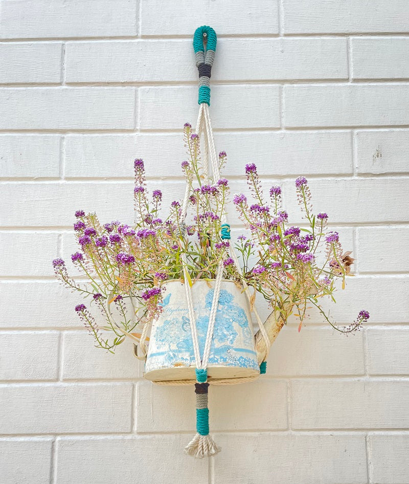 Handcrafted Knotted Macrame  Plant Hanger