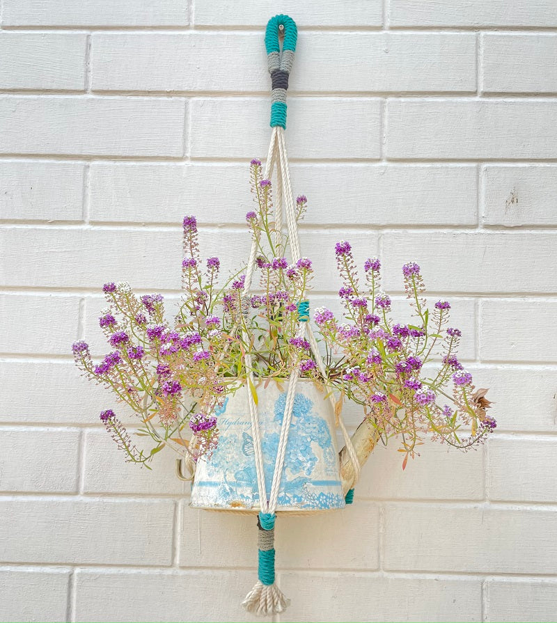 Handcrafted Knotted Macrame  Plant Hanger
