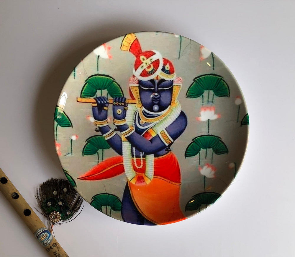 Krishna Pichwai Wall Plates (6"/8"/10")