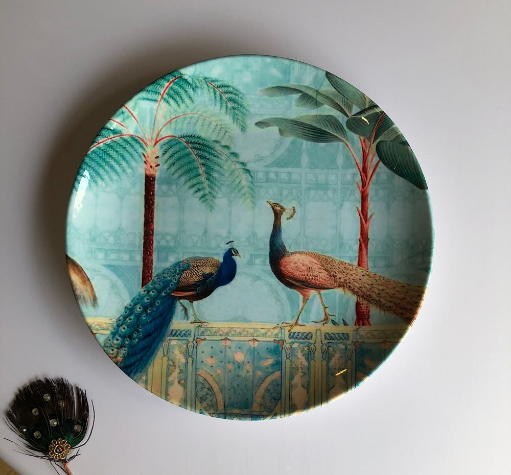 Peacock Printed Pichwai Wall Plate (6"-8"-10")