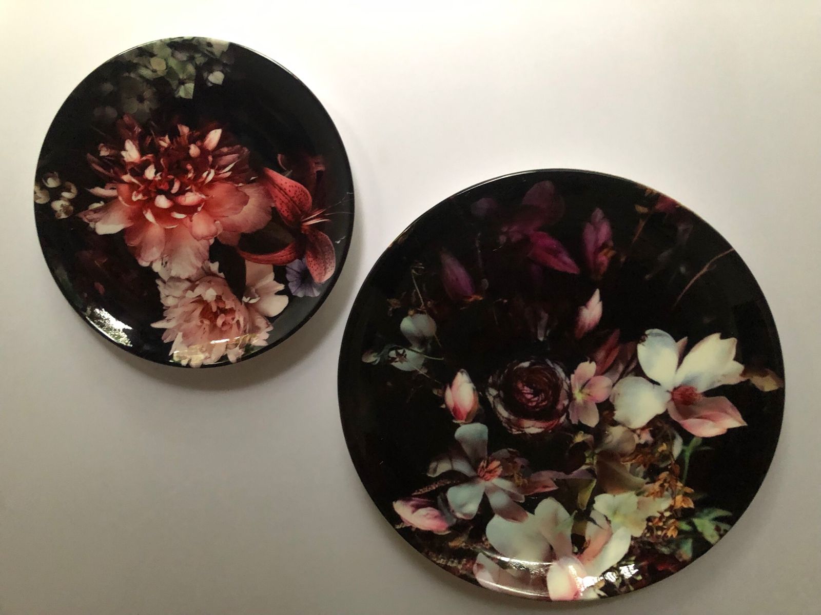 Floral Decorative Wall Plates (Set of 2)