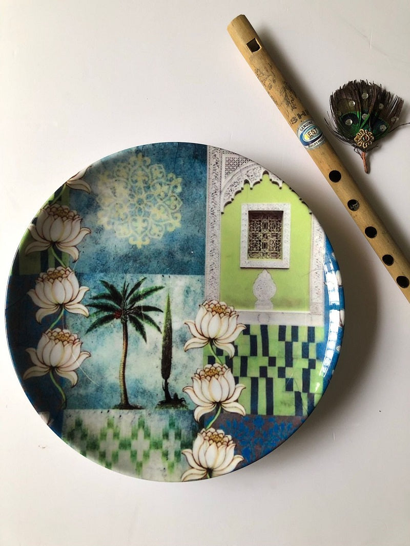 Tropical Theme Floral Pichwai Plate (6"-8"-10")