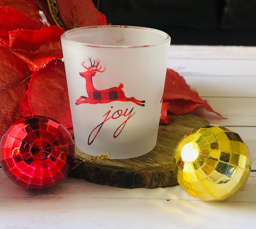 Christmas Shot Glass Candle Holders (Set of 3)