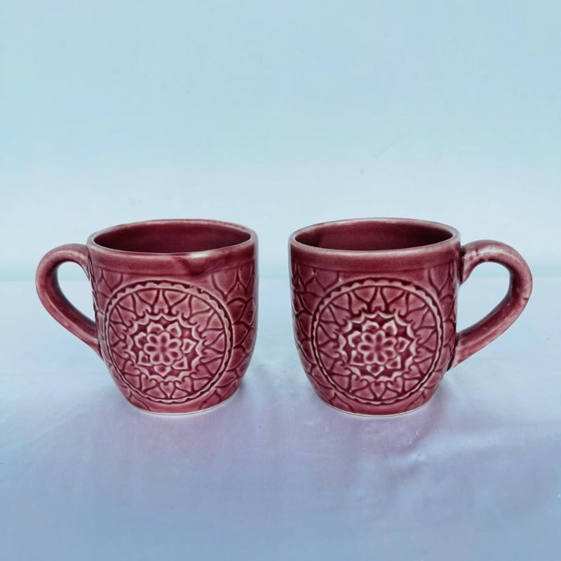 Pink Mandala Coffee Mugs (Set of 2 )