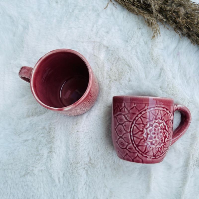 Pink Mandala Coffee Mugs (Set of 2 )