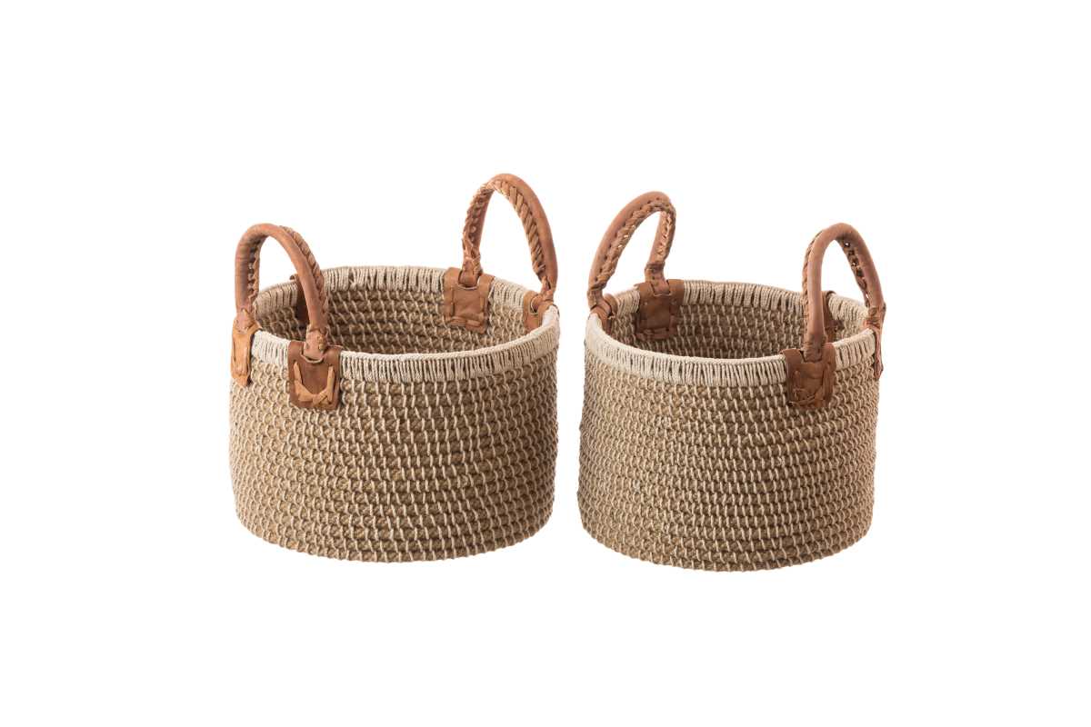 Jute Handcrafted Basket/Planter-Beige