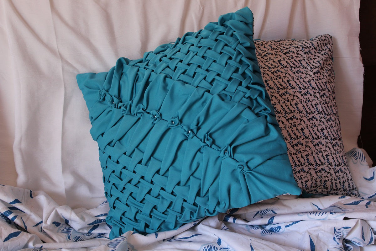 Smocking Blue Cushion Covers (Pack of 2)