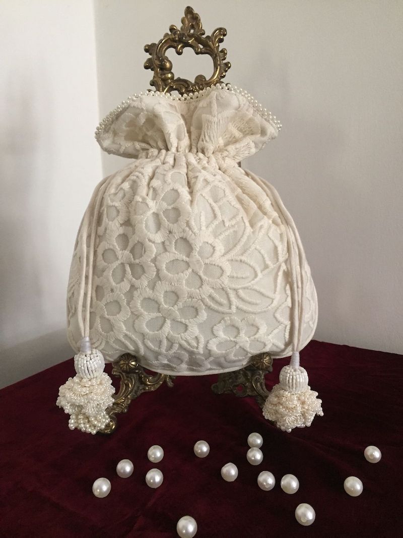 Off-White Cutwork Handmade Potli Bag