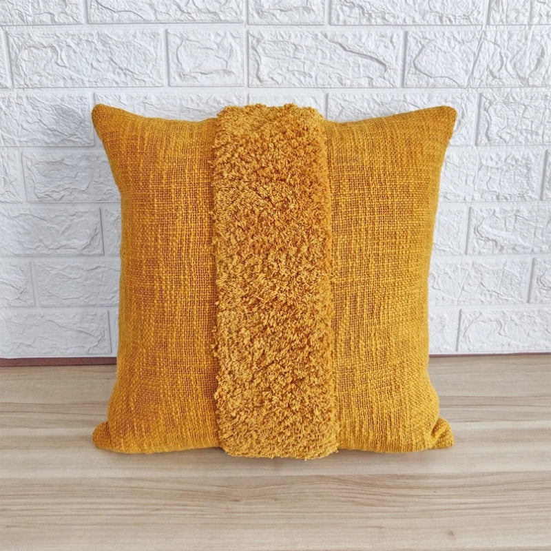 Mustard Yellow Cotton Boho Cushion Cover