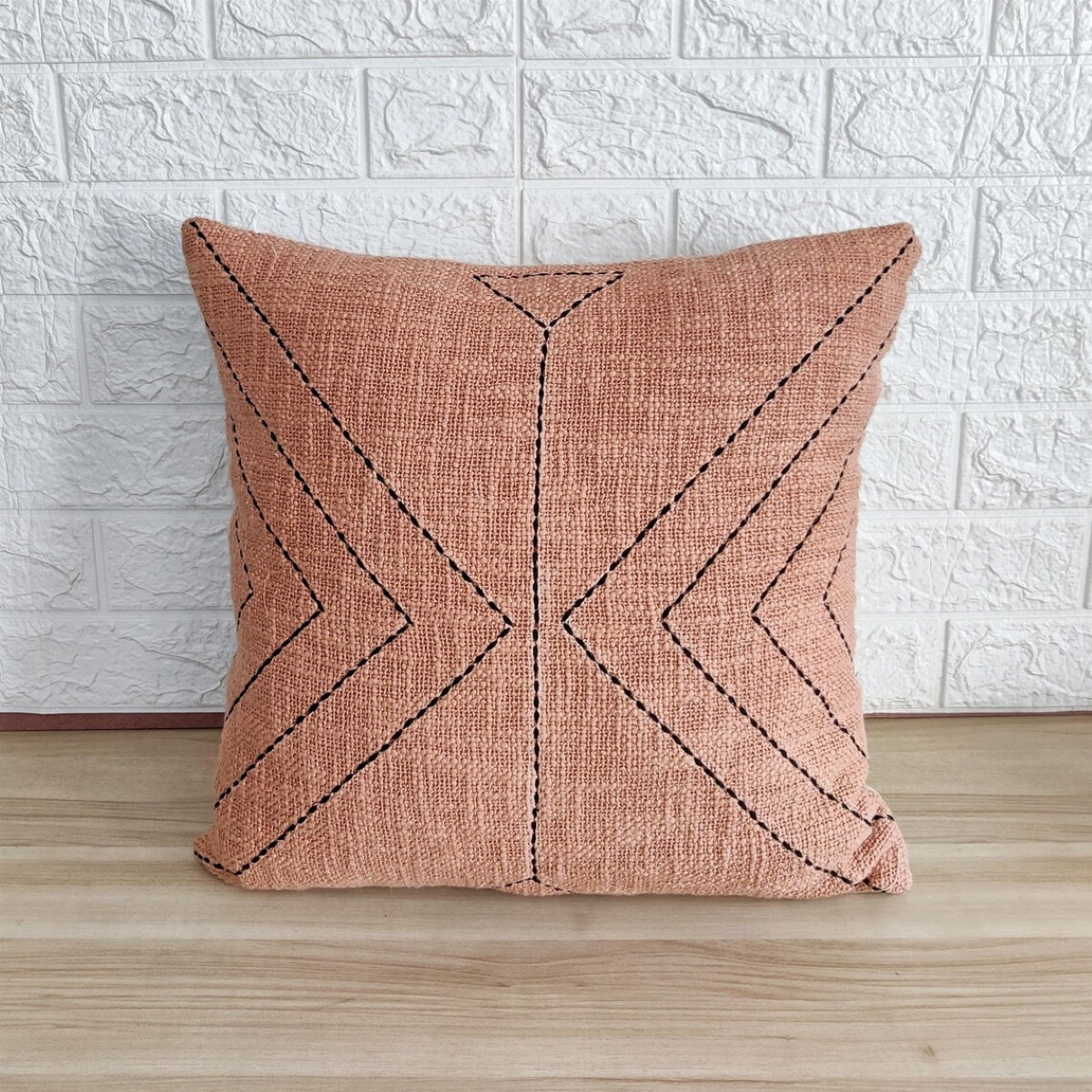 Pink Kantha Cotton Cushion Cover