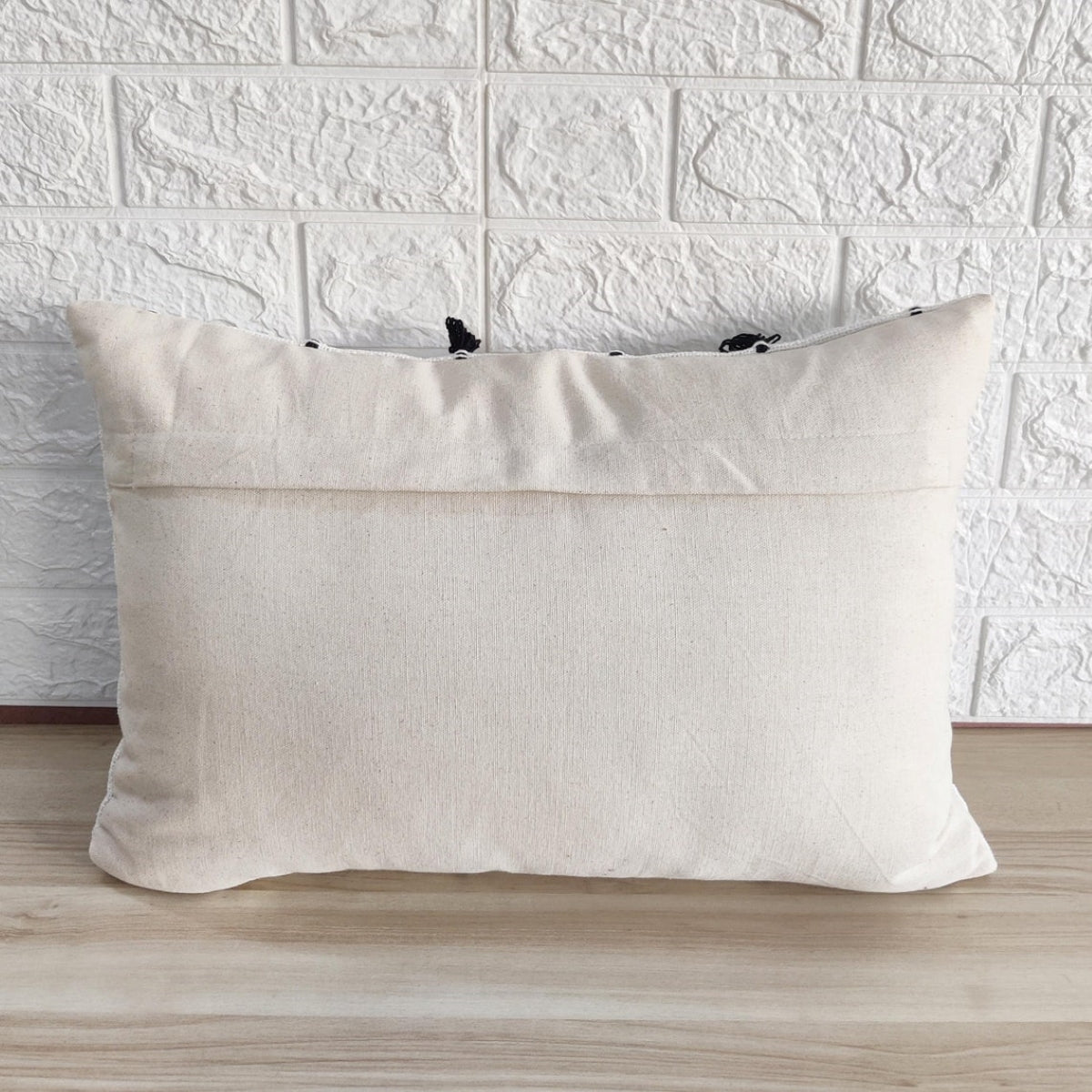 White Handloom Woven Textured Cushion Cover
