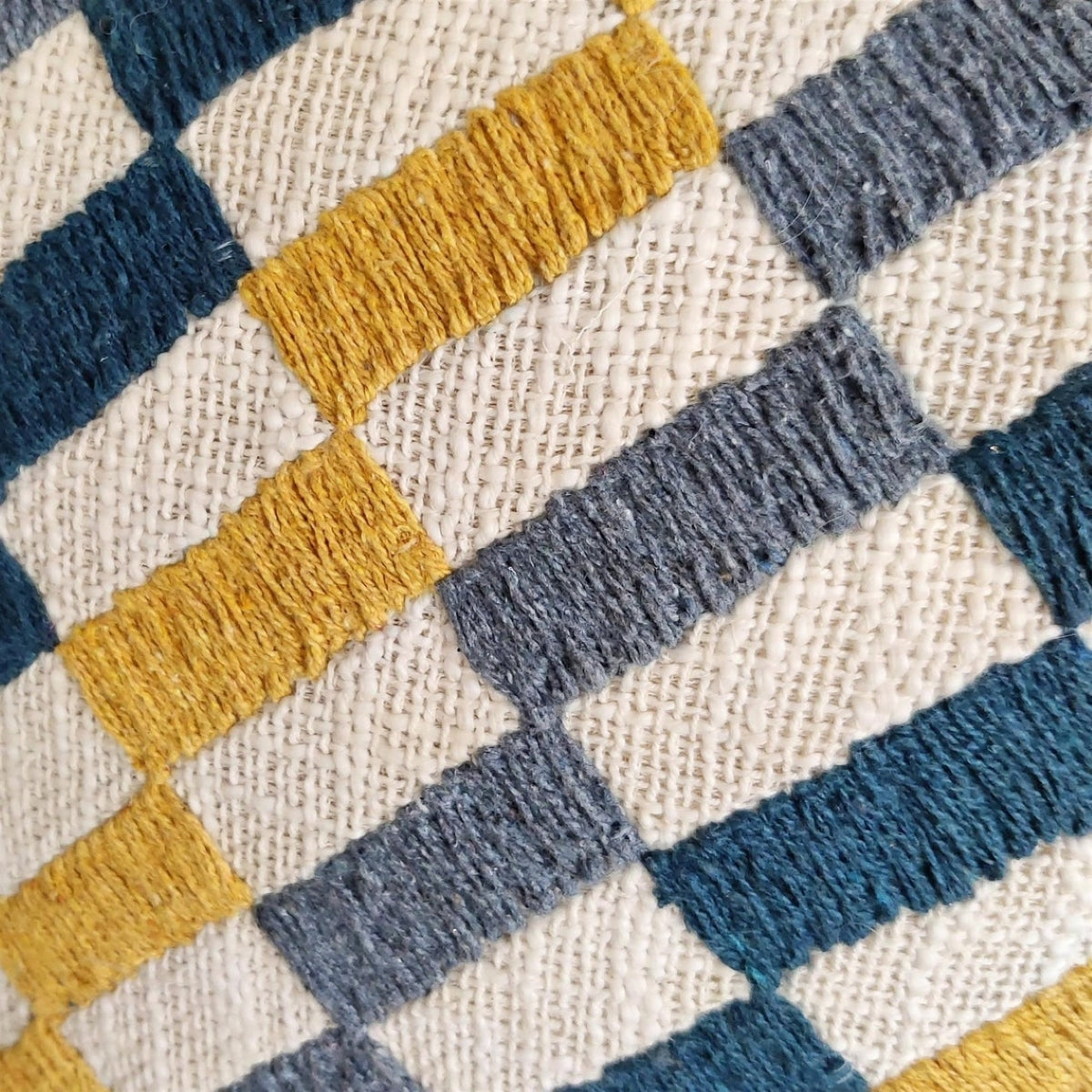 Multicolour Cotton Embroidered Boho Textured Cushion Cover