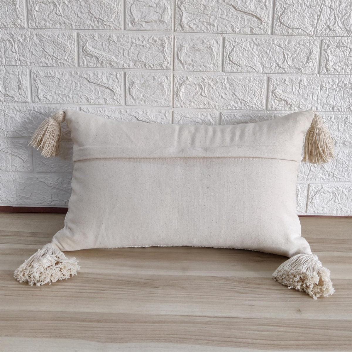 Ivory Cotton Tufted Boho Cushion Cover