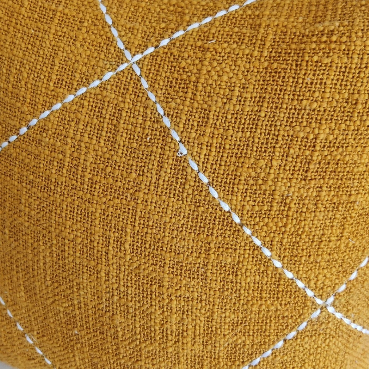 Mustard Yellow Kantha Cotton Cushion Cover