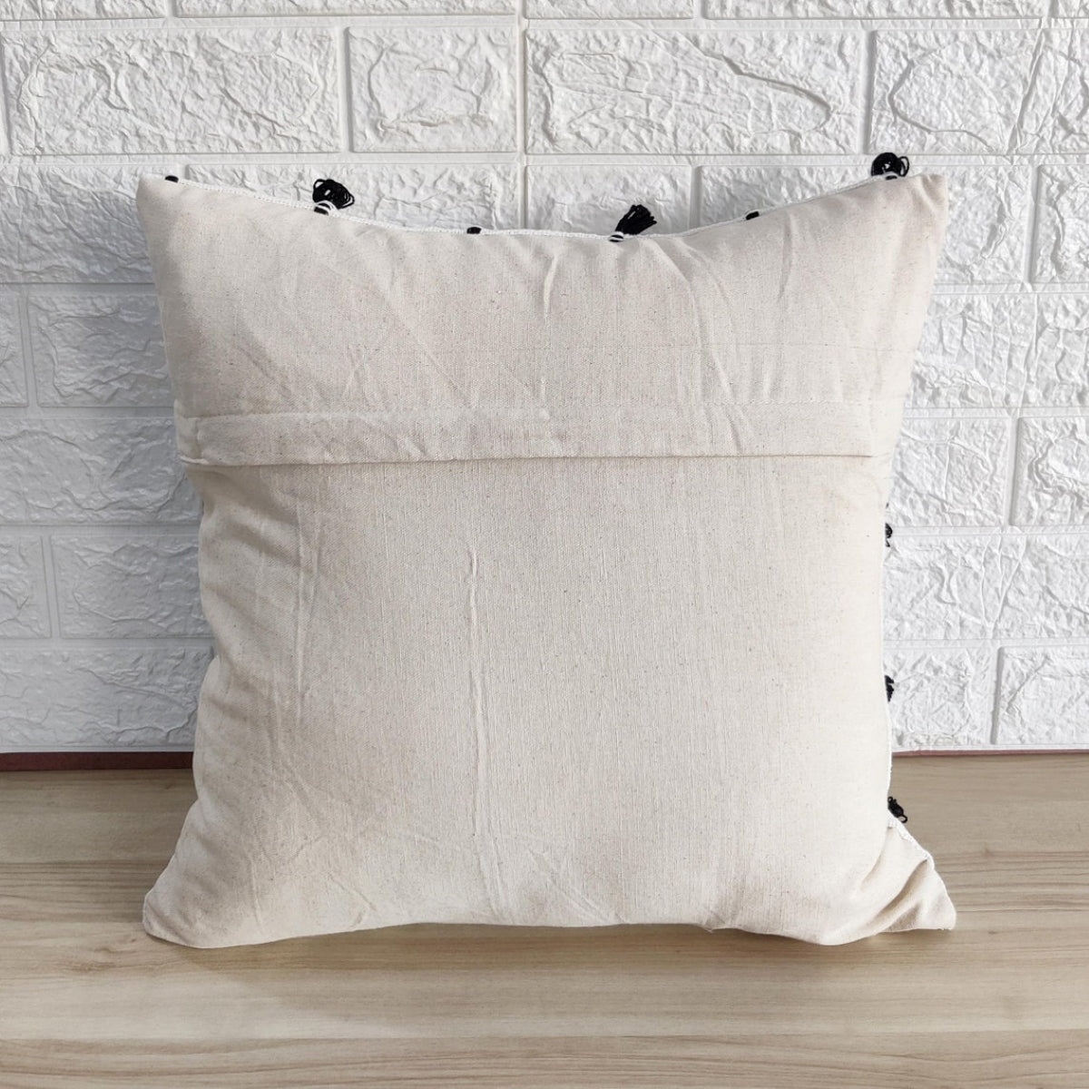 White Handloom Woven Textured Cushion Cover