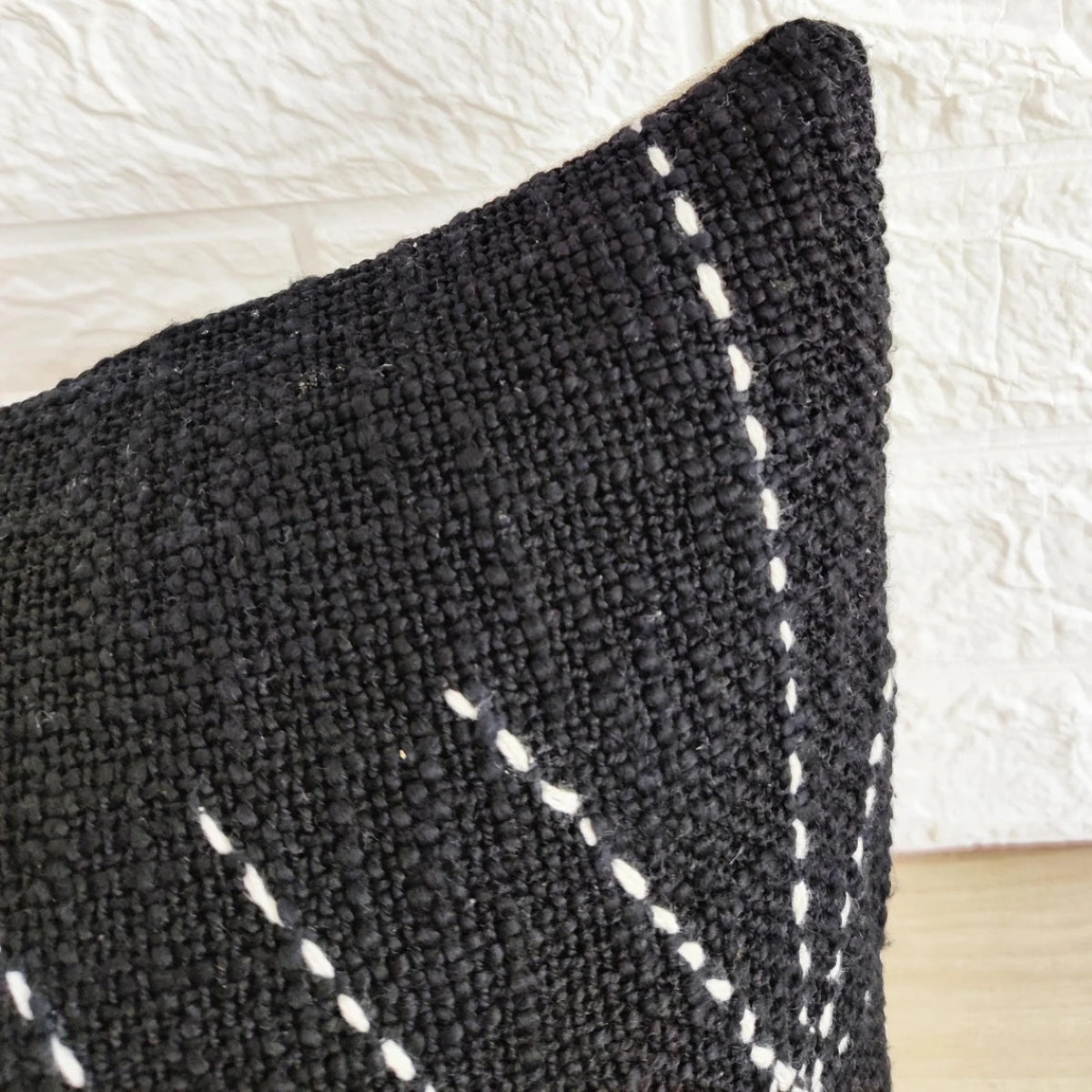 Hand Dyed Black Kantha Pillow Cover
